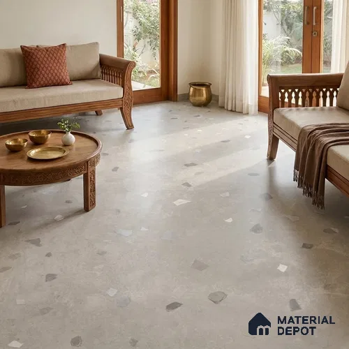 Terrazzo Wall & Floor Tile TL 11750 | 6 ft x 4 ft Vitrified Double Digital Matte Tile - 9 mm