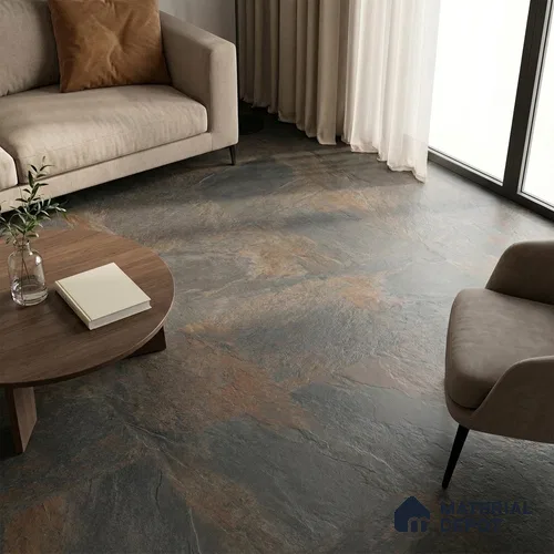 Marble Wall & Floor Tile TL 11753 | 6 ft x 4 ft Vitrified Metallic Matte Tile - 9 mm
