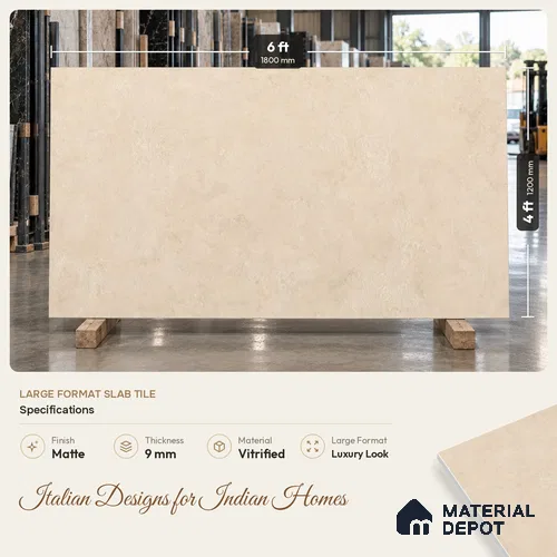 Stone Wall & Floor Tile TL 11754 | 6 ft x 4 ft Vitrified Double Digital Matte Tile - 9 mm