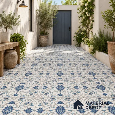Moroccan Wall & Floor Tile TL 11766 | 2 ft x 2 ft Vitrified Carving Matte Finish Tile - 9 mm | Suitable For Kitchen, Balcony, Dining Area