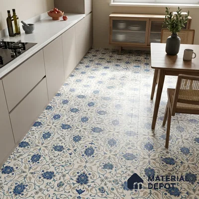 Moroccan Wall & Floor Tile TL 11766 | 2 ft x 2 ft Vitrified Carving Matte Finish Tile - 9 mm | Suitable For Kitchen, Balcony, Dining Area