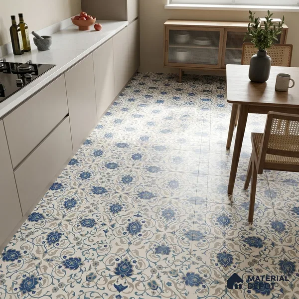 Moroccan Wall & Floor Tile TL 11766 | 2 ft x 2 ft Vitrified Carving Matte Finish Tile - 9 mm | Suitable For Kitchen, Balcony, Dining Area