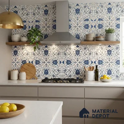 Moroccan Wall & Floor Tile TL 11766 | 2 ft x 2 ft Vitrified Carving Matte Finish Tile - 9 mm | Suitable For Kitchen, Balcony, Dining Area