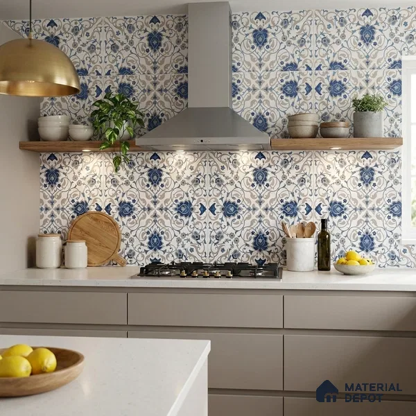 Moroccan Wall & Floor Tile TL 11766 | 2 ft x 2 ft Vitrified Carving Matte Finish Tile - 9 mm | Suitable For Kitchen, Balcony, Dining Area