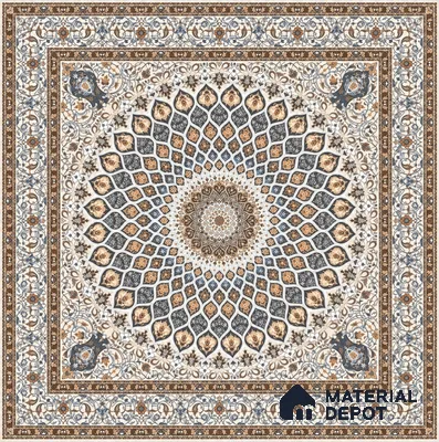 Moroccan Wall & Floor Tile TL 11767 | 2 ft x 2 ft Vitrified Carving Matte Finish Tile - 9 mm | Suitable For Kitchen, Bedroom, Dining Area