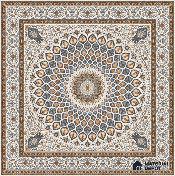 Moroccan Wall & Floor Tile TL 11767 | 2 ft x 2 ft Vitrified Carving Matte Finish Tile - 9 mm | Suitable For Kitchen, Bedroom, Dining Area