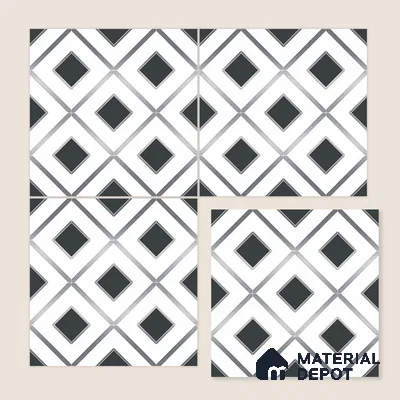 Multifired Moroccan Wall Tile TL 11772 | 1 ft x 1 ft Ceramic Metallic Glue Matte Tile - 9 mm | Suitable For Bathroom, Dining Area, Kitchen
