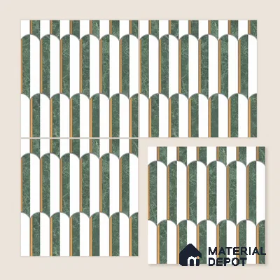 Multifired Moroccan Wall Tile TL 11775 | 1 ft x 1 ft Ceramic Metallic Glue Matte Tile - 9 mm | Suitable For Bathroom, Dining Area, Kitchen