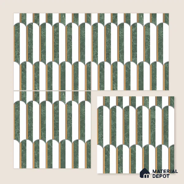 Multifired Moroccan Wall Tile TL 11775 | 1 ft x 1 ft Ceramic Metallic Glue Matte Tile - 9 mm | Suitable For Bathroom, Dining Area, Kitchen