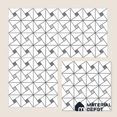 Multifired Moroccan Wall Tile TL 11776 | 1 ft x 1 ft Ceramic Metallic Glue Matte Tile - 9 mm | Suitable For Bathroom, Dining Area, Kitchen