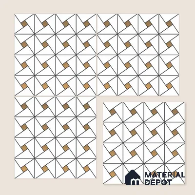 Multifired Moroccan Wall Tile TL 11777 | 1 ft x 1 ft Ceramic Metallic Glue Matte Tile - 9 mm | Suitable For Bathroom, Dining Area, Kitchen