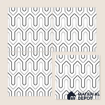 Multifired Moroccan Wall Tile TL 11779 | 1 ft x 1 ft Ceramic Metallic Glue Matte Tile - 9 mm | Suitable For Bathroom, Dining Area, Kitchen