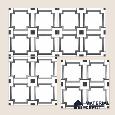 Multifired Moroccan Wall Tile TL 11781 | 1 ft x 1 ft Ceramic Metallic Glue Matte Tile - 9 mm | Suitable For Bathroom, Dining Area, Kitchen