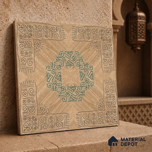 Moroccan Wall Tile TL 11783 | 1 ft x 1 ft Ceramic Matte Tile - 9 mm | Suitable For Bathroom, Balcony, Kitchen
