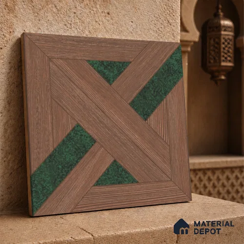 Moroccan Wall Tile TL 11786 | 1 ft x 1 ft Ceramic Matte Tile - 9 mm | Suitable For Bathroom, Balcony, Kitchen