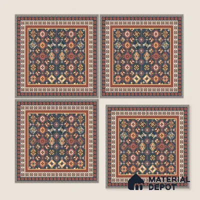 Moroccan Wall Tile TL 11789 | 1 ft x 1 ft Ceramic Matte Tile - 9 mm | Suitable For Bathroom, Bedroom, Kitchen