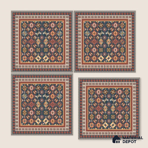 Moroccan Wall Tile TL 11789 | 1 ft x 1 ft Ceramic Matte Tile - 9 mm | Suitable For Bathroom, Bedroom, Kitchen
