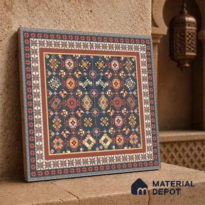 Moroccan Wall Tile TL 11789 | 1 ft x 1 ft Ceramic Matte Tile - 9 mm | Suitable For Bathroom, Bedroom, Kitchen