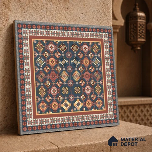 Moroccan Wall Tile TL 11789 | 1 ft x 1 ft Ceramic Matte Tile - 9 mm | Suitable For Bathroom, Bedroom, Kitchen
