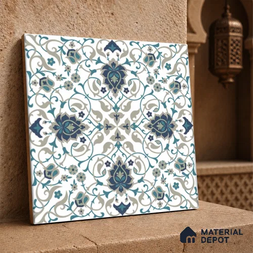 Moroccan Wall Tile TL 11790 | 1 ft x 1 ft Ceramic Matte Tile - 9 mm | Suitable For Bathroom, Dining Area, Kitchen
