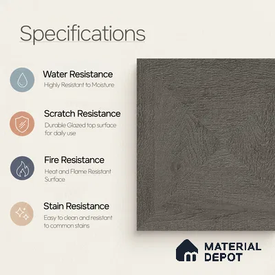 Moroccan Wall Tile TL 11794 | 1 ft x 1 ft Ceramic Matte Tile - 9 mm | Suitable For Bathroom, Balcony, Kitchen