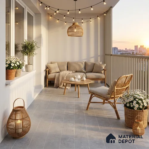 Moroccan Floor Decor Tile TL 11797 B | 2 ft x 2 ft Vitrified Double Digital Matte Tile - 9 mm | Suitable For Courtyard, Balcony, Dining Area