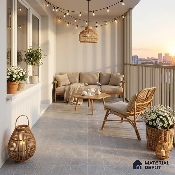 Moroccan Floor Decor Tile TL 11797 B | 2 ft x 2 ft Vitrified Double Digital Matte Tile - 9 mm | Suitable For Courtyard, Balcony, Dining Area