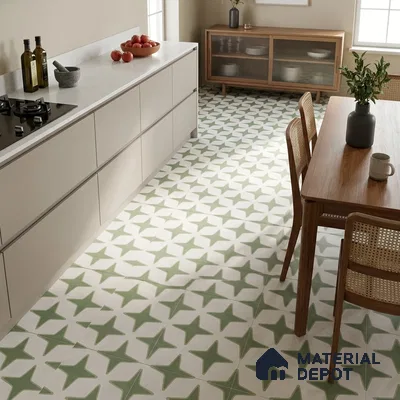 Moroccan Floor Decor Tile TL 11797 D | 2 ft x 2 ft Vitrified Double Digital Matte Tile - 9 mm | Suitable For Kitchen, Balcony, Dining Area