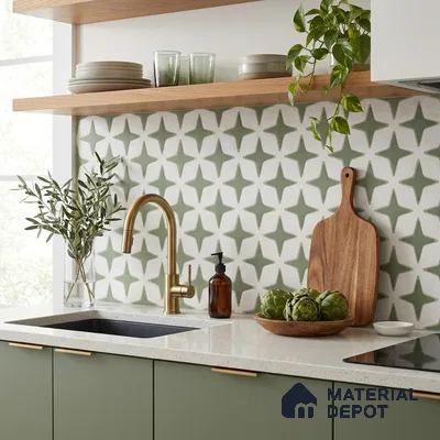 Moroccan Floor Decor Tile TL 11797 D | 2 ft x 2 ft Vitrified Double Digital Matte Tile - 9 mm | Suitable For Kitchen, Balcony, Dining Area