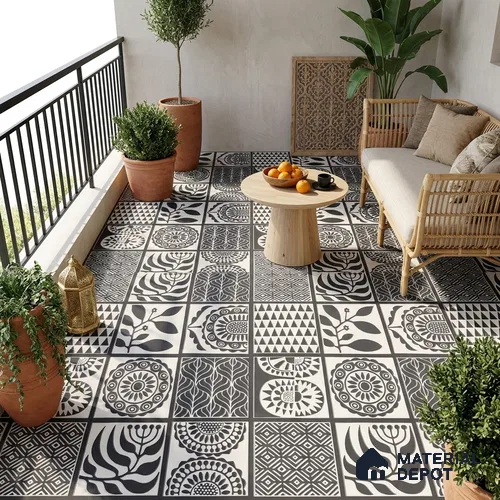 Moroccan Floor Decor Tile TL 11797 F | 2 ft x 2 ft Vitrified Double Digital Matte Tile - 9 mm | Suitable For Kitchen, Accent/Feature Wall, Dining Area