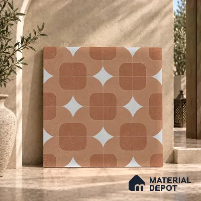 Moroccan Floor Decor Tile TL 11797 H | 2 ft x 2 ft Vitrified Double Digital Matte Tile - 9 mm | Suitable For Corridor, Balcony, Courtyard