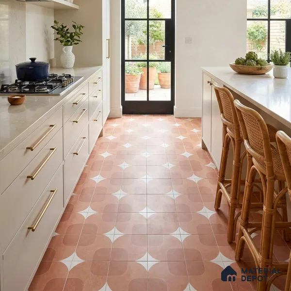 Moroccan Floor Decor Tile TL 11797 H | 2 ft x 2 ft Vitrified Double Digital Matte Tile - 9 mm | Suitable For Corridor, Balcony, Courtyard