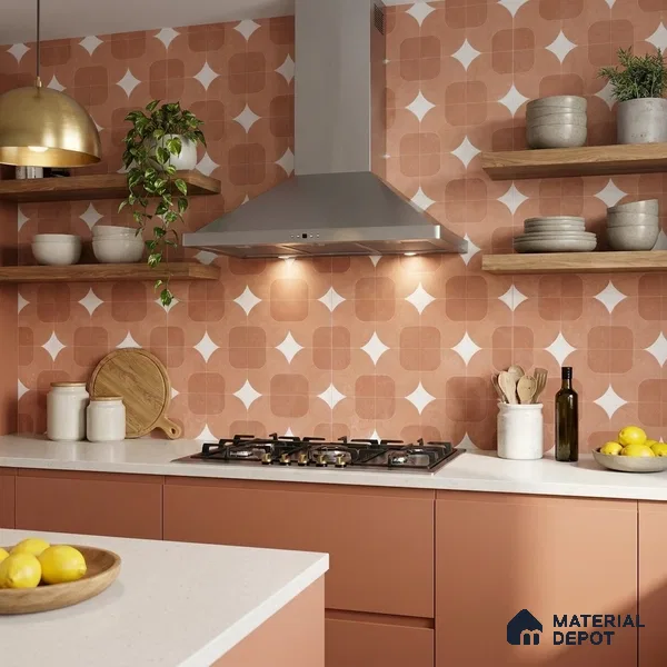 Moroccan Floor Decor Tile TL 11797 H | 2 ft x 2 ft Vitrified Double Digital Matte Tile - 9 mm | Suitable For Corridor, Balcony, Courtyard