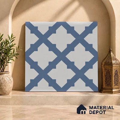 Moroccan Floor Decor Tile TL 11797 J | 2 ft x 2 ft Vitrified Double Digital Matte Tile - 9 mm | Suitable For Kitchen, Balcony, Dining Area