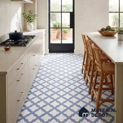 Moroccan Floor Decor Tile TL 11797 J | 2 ft x 2 ft Vitrified Double Digital Matte Tile - 9 mm | Suitable For Kitchen, Balcony, Dining Area