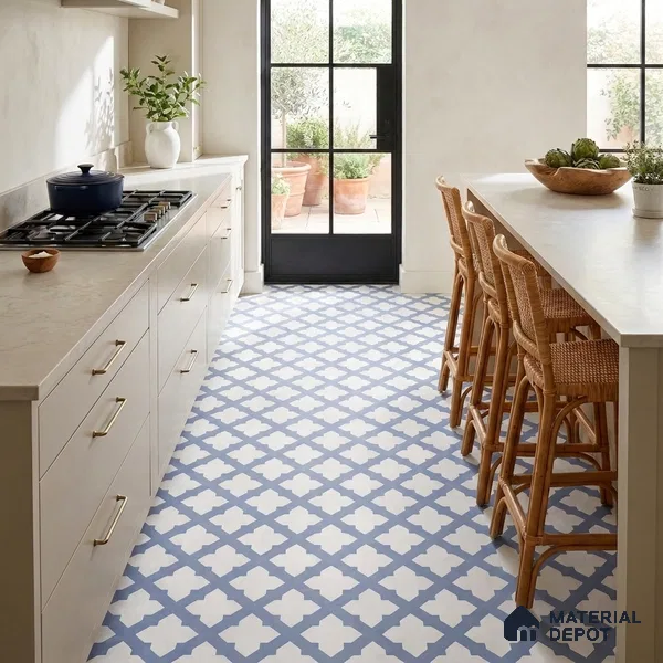 Moroccan Floor Decor Tile TL 11797 J | 2 ft x 2 ft Vitrified Double Digital Matte Tile - 9 mm | Suitable For Kitchen, Balcony, Dining Area
