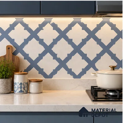 Moroccan Floor Decor Tile TL 11797 J | 2 ft x 2 ft Vitrified Double Digital Matte Tile - 9 mm | Suitable For Kitchen, Balcony, Dining Area