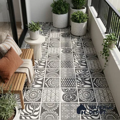 Moroccan Floor Decor Tile TL 11797 L | 2 ft x 2 ft Vitrified Double Digital Matte Tile - 9 mm | Suitable For Kitchen, Accent/Feature Wall, Dining Area