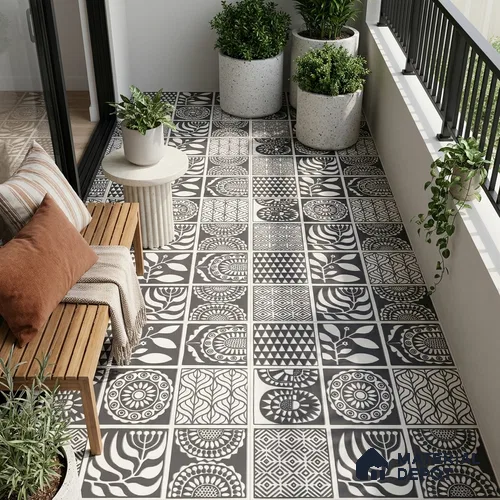 Moroccan Floor Decor Tile TL 11797 L | 2 ft x 2 ft Vitrified Double Digital Matte Tile - 9 mm | Suitable For Kitchen, Accent/Feature Wall, Dining Area