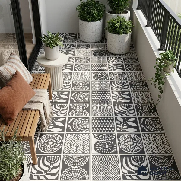 Moroccan Floor Decor Tile TL 11797 L | 2 ft x 2 ft Vitrified Double Digital Matte Tile - 9 mm | Suitable For Kitchen, Accent/Feature Wall, Dining Area