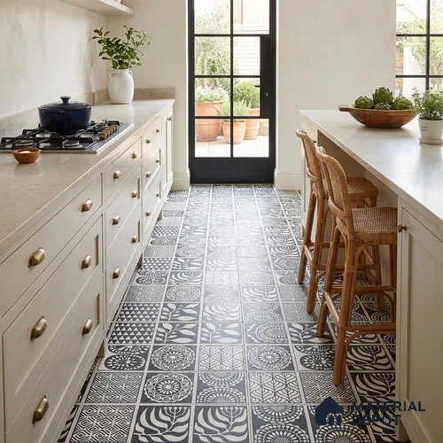 Moroccan Floor Decor Tile TL 11797 L | 2 ft x 2 ft Vitrified Double Digital Matte Tile - 9 mm | Suitable For Kitchen, Accent/Feature Wall, Dining Area
