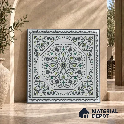 Moroccan Wall & Floor Tile TL 11798 B | 2 ft x 2 ft Vitrified Matte Tile - 9 mm | Suitable For Kitchen, Bedroom, Dining Area