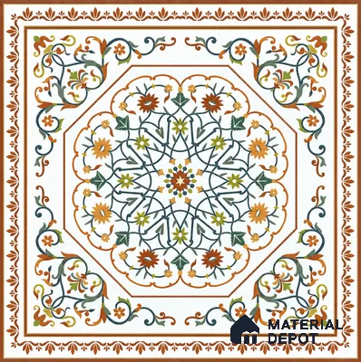 Moroccan Wall & Floor Tile TL 11798 | 2 ft x 2 ft Vitrified Matte Tile - 9 mm | Suitable For Kitchen, Bedroom, Dining Area