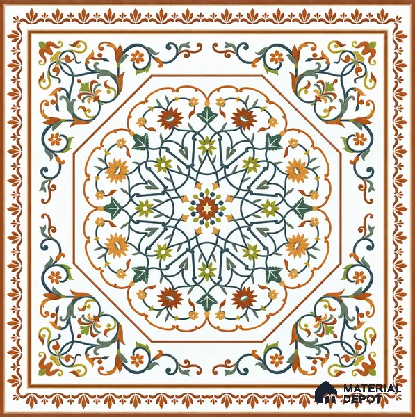 Moroccan Wall & Floor Tile TL 11798 | 2 ft x 2 ft Vitrified Matte Tile - 9 mm | Suitable For Kitchen, Bedroom, Dining Area