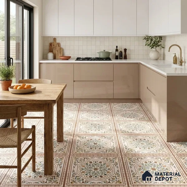 Moroccan Wall & Floor Tile TL 11798 | 2 ft x 2 ft Vitrified Matte Tile - 9 mm | Suitable For Kitchen, Bedroom, Dining Area