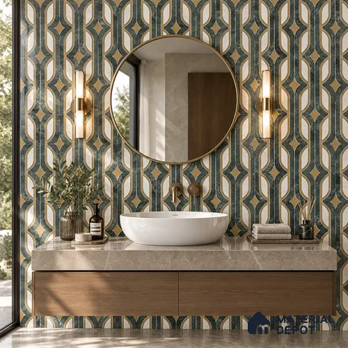 Moroccan Wall & Floor Tile TL 11801 | 2 ft x 2 ft Vitrified Glossy Tile - 9 mm | Suitable For Kitchen, Balcony, Dining Area