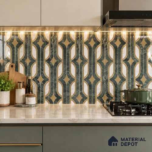 Moroccan Wall & Floor Tile TL 11801 | 2 ft x 2 ft Vitrified Glossy Tile - 9 mm | Suitable For Kitchen, Balcony, Dining Area