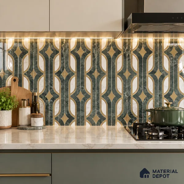 Moroccan Wall & Floor Tile TL 11801 | 2 ft x 2 ft Vitrified Glossy Tile - 9 mm | Suitable For Kitchen, Balcony, Dining Area