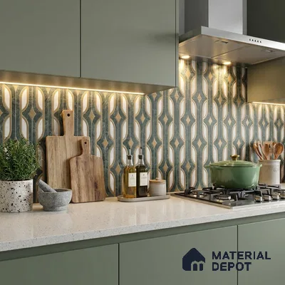 Moroccan Wall & Floor Tile TL 11801 | 2 ft x 2 ft Vitrified Glossy Tile - 9 mm | Suitable For Kitchen, Balcony, Dining Area