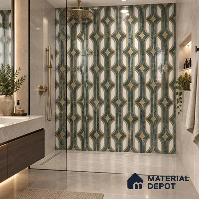 Moroccan Wall & Floor Tile TL 11801 | 2 ft x 2 ft Vitrified Glossy Tile - 9 mm | Suitable For Kitchen, Balcony, Dining Area